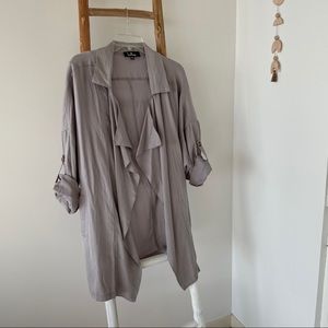 Light Weight Light Gray Trench Duster Jacket
